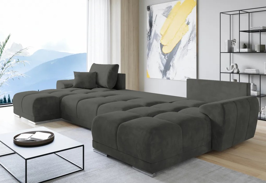 BEGIMIR U ágyazható sarok ülőgarnitúra, 365x85x183, monolith 77