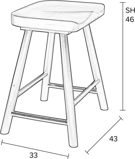 Natúr színű tölgyfa ülőke Vander – White Label