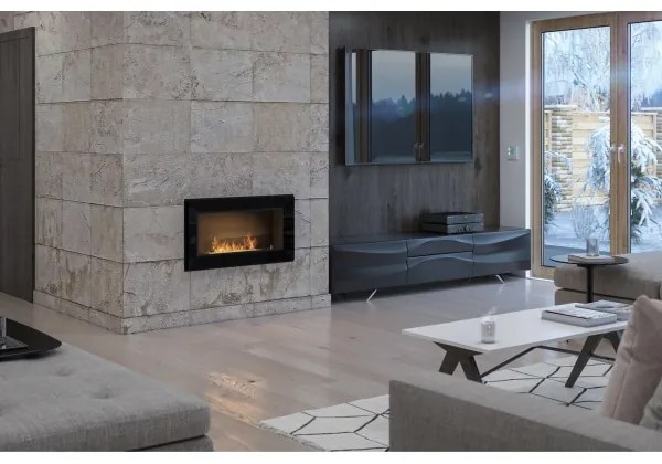 InFire - Beépített BIO kandalló 49x90 cm 3kW fekete