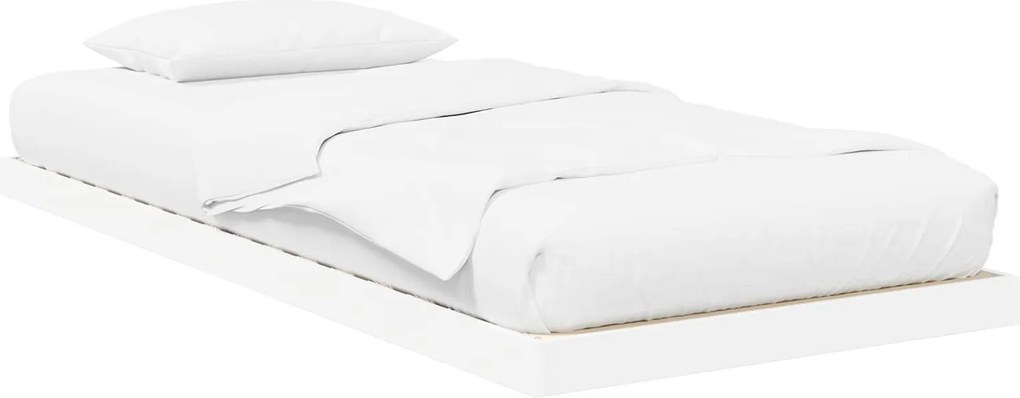 vidaXL Földi ágykeret Fehér 90 x 190 cm Faanyag