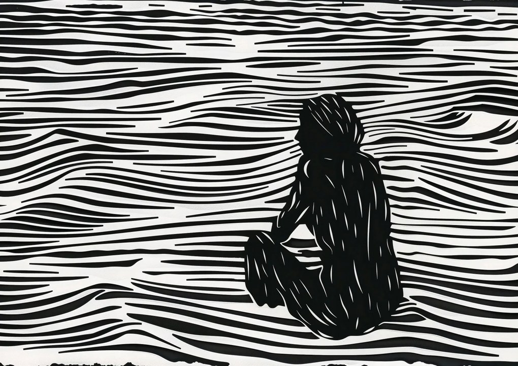 Poszter 29,7x21cm Összetett Fluid vonalak