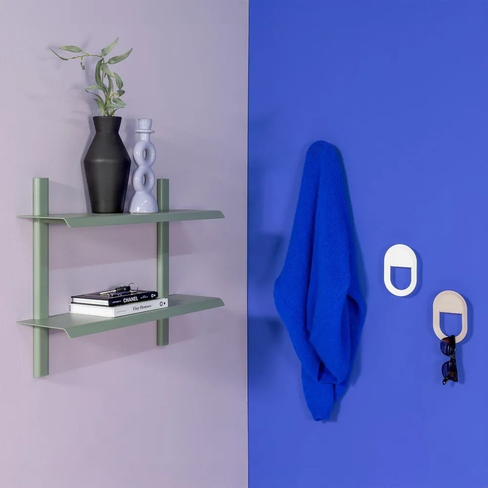 Szürkészöld többszintes fém fali polc 60 cm Hola – Spinder Design