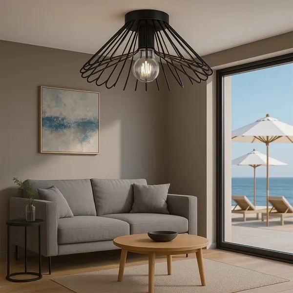 ONLI - Mennyezeti lámpa DUCCIO 1xE27/22W/230V átm. 60 cm fekete