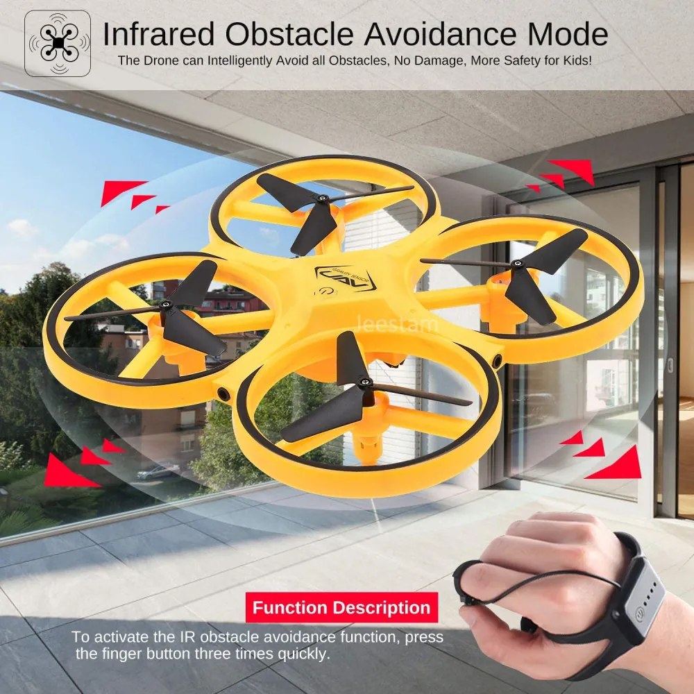 Új UAV Mini Drone Drón Gyerekeknek 2,4G Gravitációs Szenzoros RC Nano Quadcopter infravörös akadálykerülés, kézi vezérlés