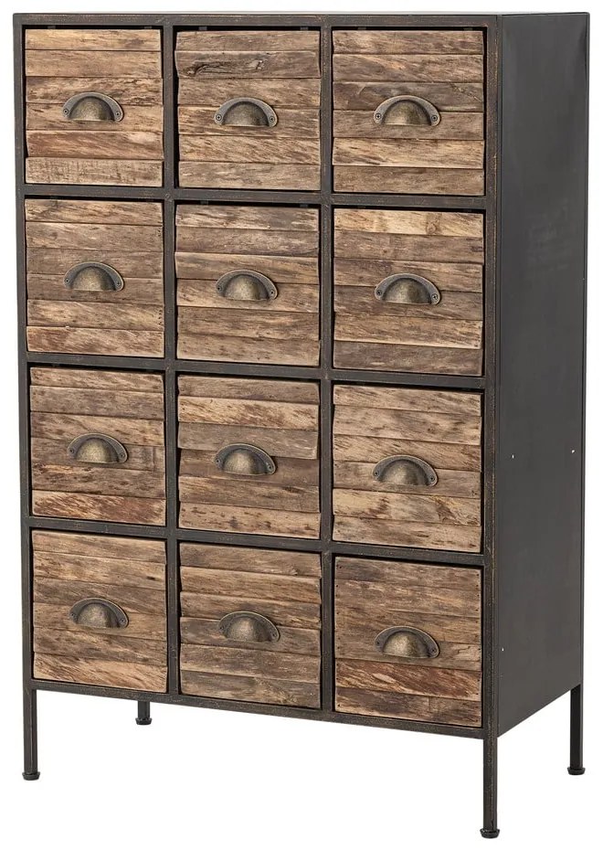 Fekete-barna fém komód 60,5x92x33,5 cm Matteo – Bloomingville