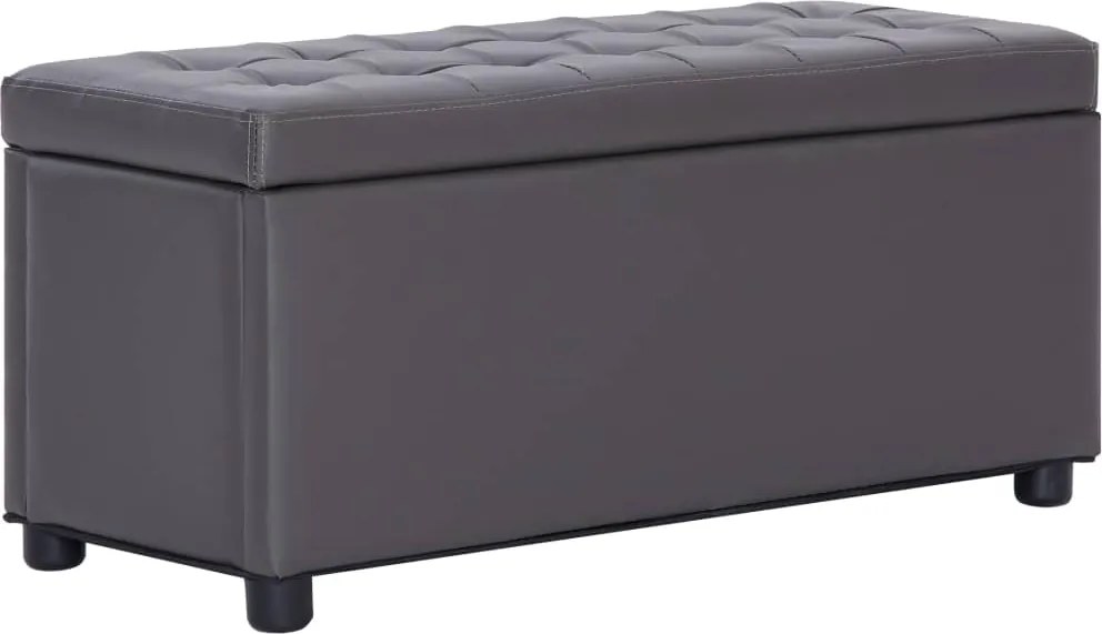 vidaXL szürke műbőr tárolózsámoly 87,5 cm
