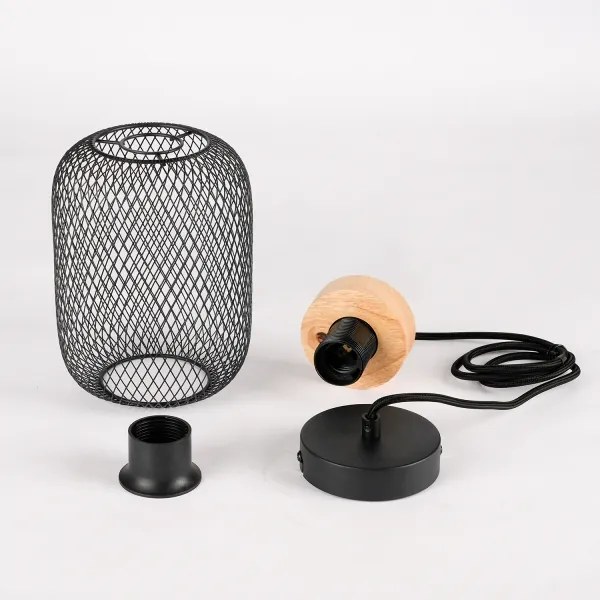 Brilagi - BASKLITE kábeles függeszték 1xE27/15W/230V fa/fekete