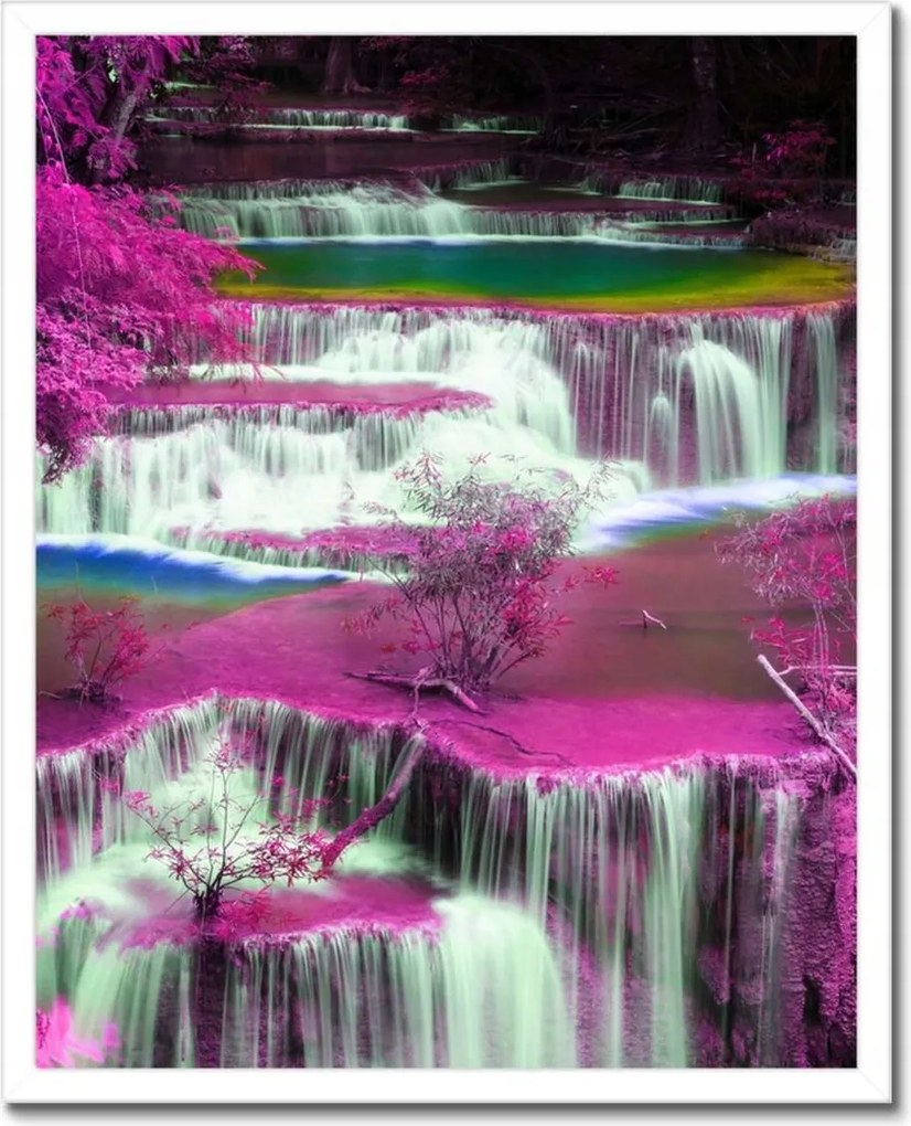 Poszterek keretben 40x50 Lila vízesés