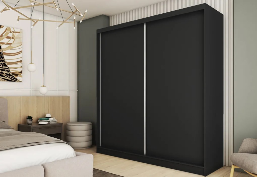 GALAN tolóajtós ruhaszekrény, 180x216x61, wenge