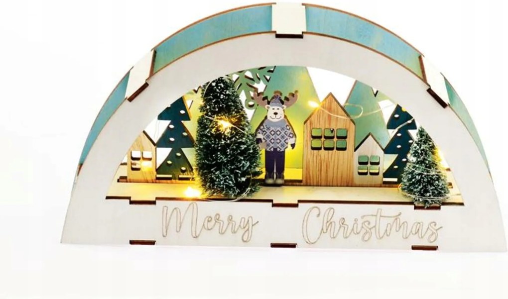 Aca Lighting fa karácsonyfadekor 10 Led Ww elemes (2xAA) IP20 26x5.