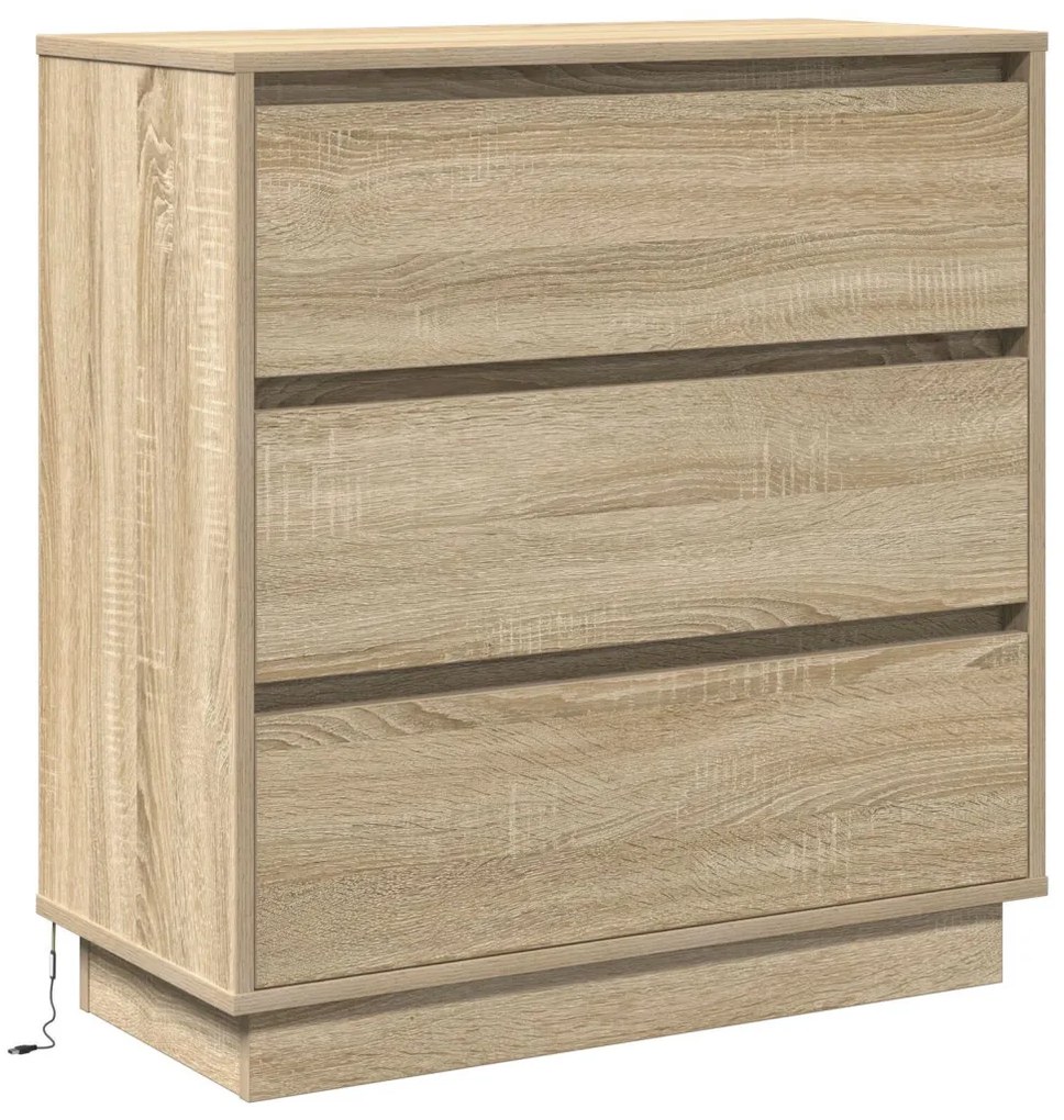 Éjjeli Asztal LED-del Sonoma Tölgy 71x34,5x75 cm Műanyag