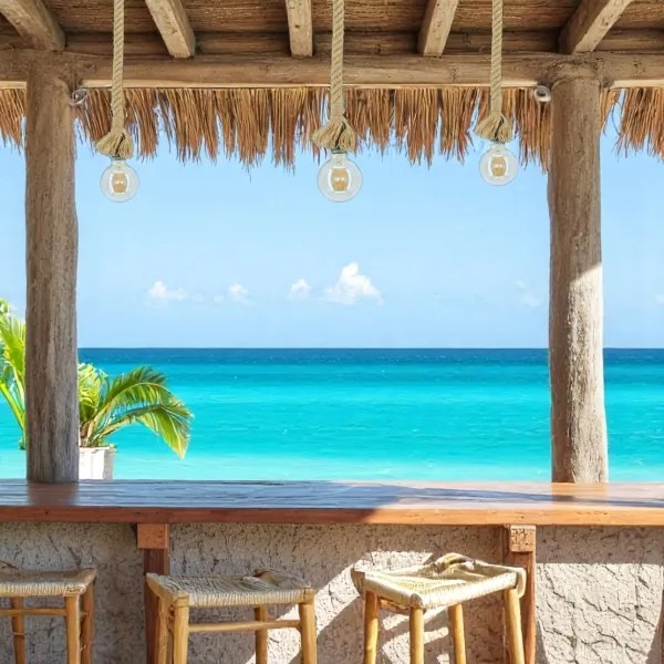 Brilagi - Csillár zsinóron KOS 1xE27/60W/230V bükkfa