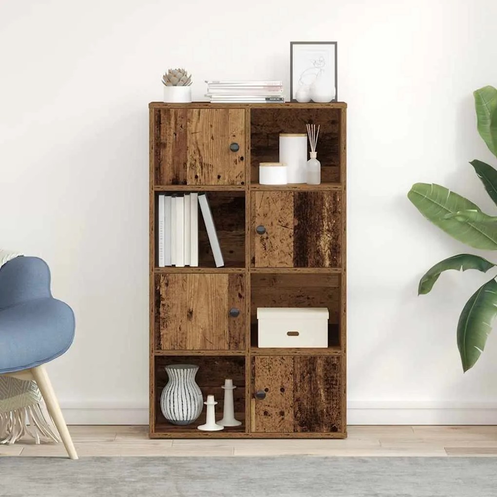 antik fa színű szerelt fa könyvespolc 60x24x101,5 cm