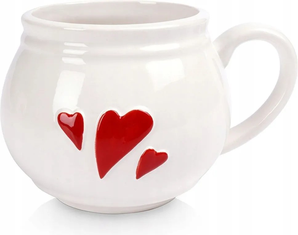 Nagy Kerámia Bögre Kávé Tea Szív Mintás Ajándék 430ML