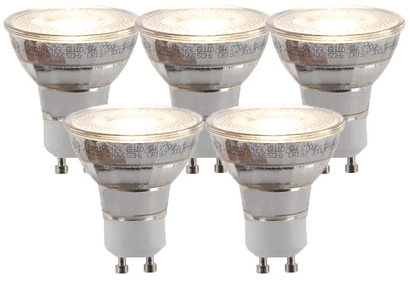 5 db-os készlet GU10 3 fokozatban szabályozható LED izzó 5W 260lm 2700K