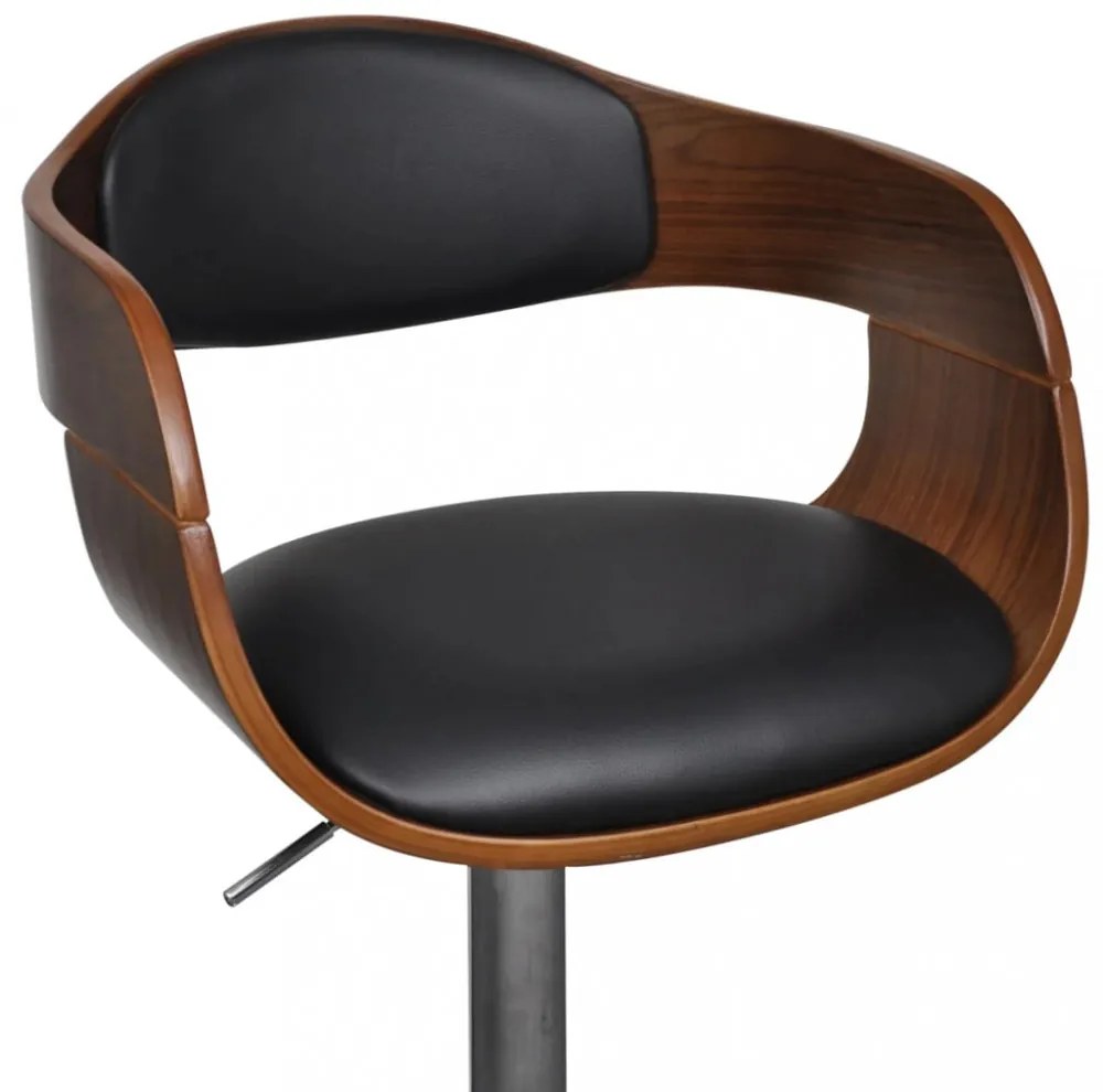 3052716 Bar Stools 2 pcs Black Bent Wood and Faux Leather (2x241053)