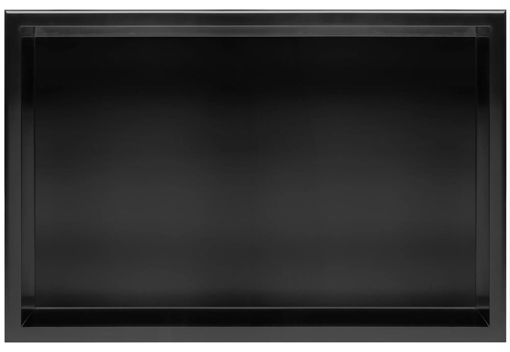 Süllyesztett fürdőszobai polc 30x60 matt fekete