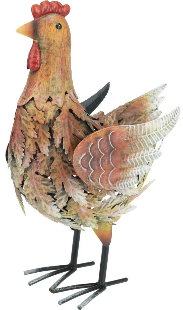 Tyúk kerti fém dekoráció, 23 x 13 x 33 cm