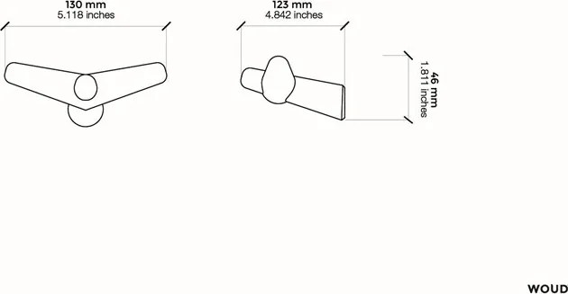 Fogas "Tail Wing", kicsi, 2 változat - Woud variáns: fekete nyírfa