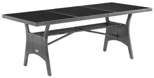 Deuba Rattan asztal Takeo 190x90x75cm - szürke