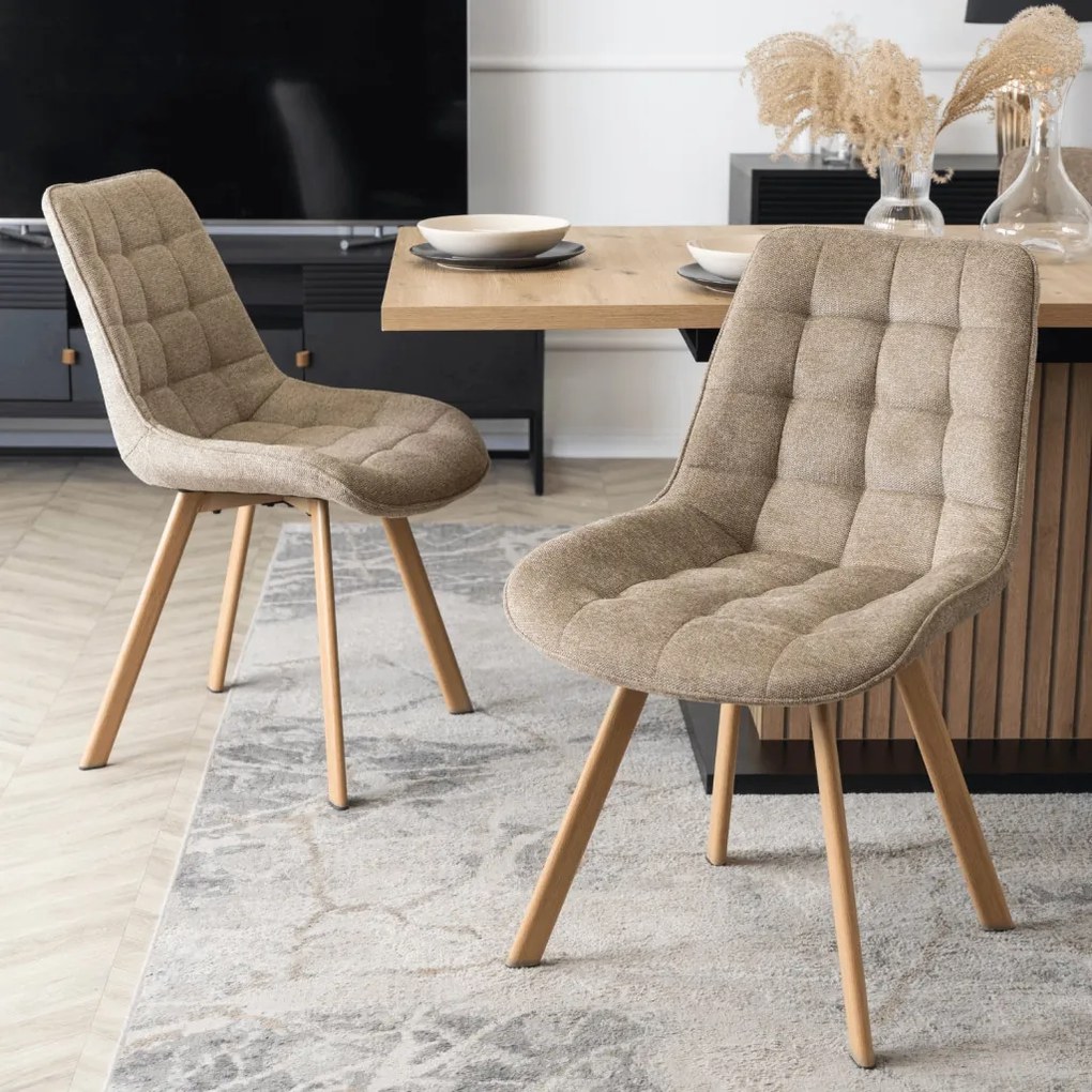 KATHY Kárpitozott Étkezőszék Sötét Bézs Színben