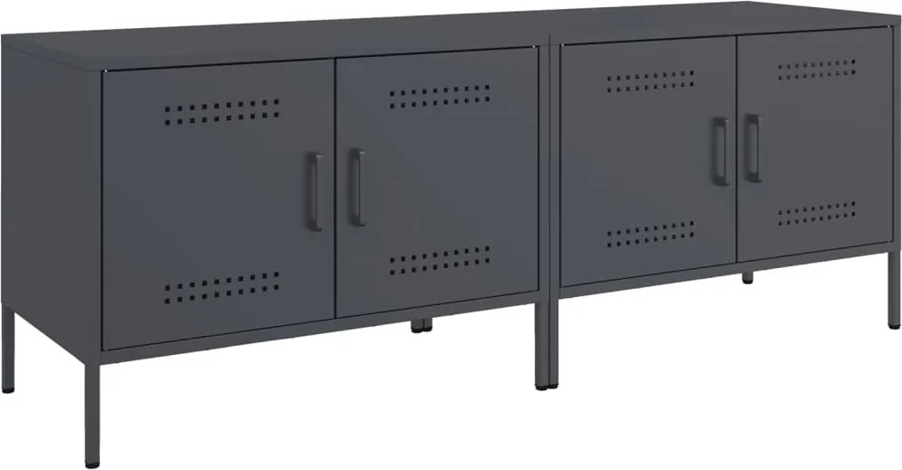vidaXL 2 db antracitszürke acél TV-szekrény 68 x 39 x 50,5 cm