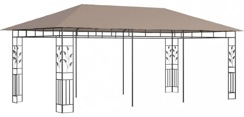 tópszínű pavilon szúnyoghálóval 6 x 3 x 2,73 m 180 g/m²