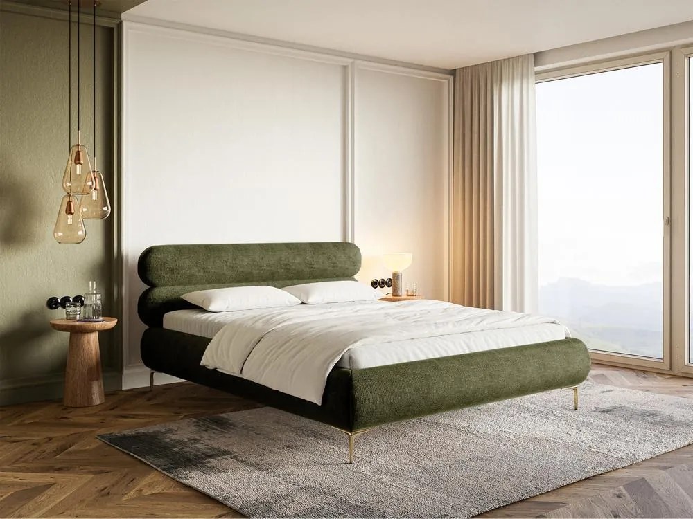 Franciaágy 180 cm Rirri 180B (ágyráccsal) (oliva + arany). 1099826