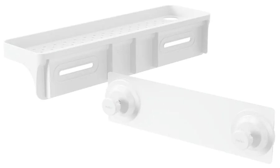 Fehér öntapadós újrahasznosított műanyag fürdőszobai polc Flex Adhesive – Umbra