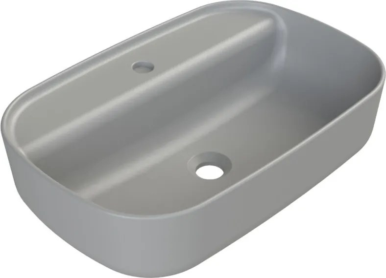 CeraStyle AQUA - PULTRA ültethető - Top Counter - porcelán mosdó - MATT SZÜRKE - 60 x 40 cm