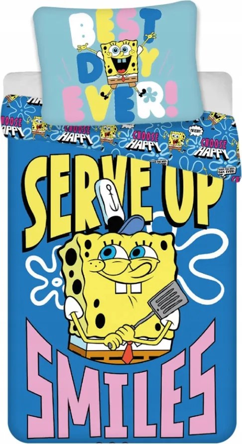SpongyaBob Serve Up ágyneműhuzat 140×200cm, 70×90 cm