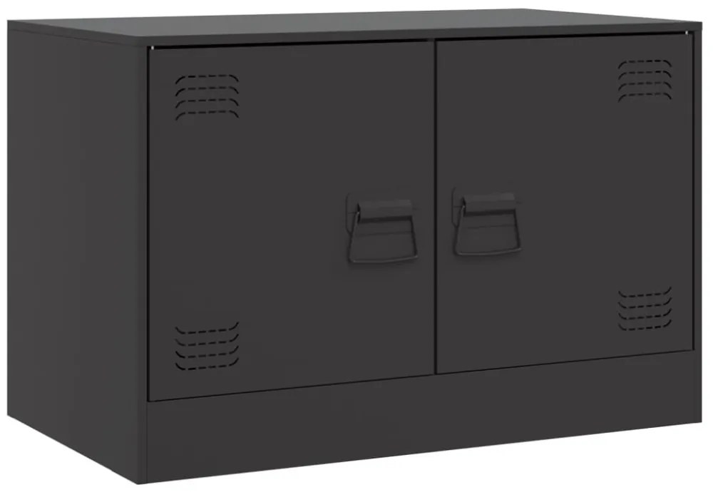 fekete acél TV-szekrény 67 x 39 x 44 cm