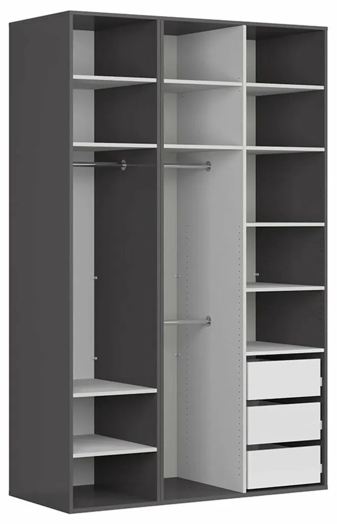 Ruhásszekrény Flex 113 (grafit ) (tükörrel). 1098229