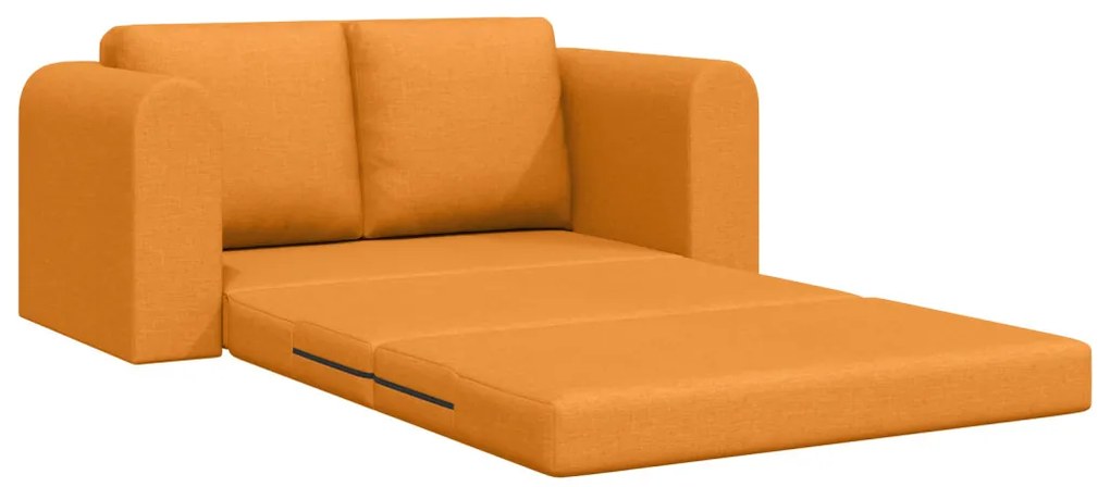 Padló Sofa Ágy 2 az 1-ben Sötét Sárga 148x71x83 cm Textil