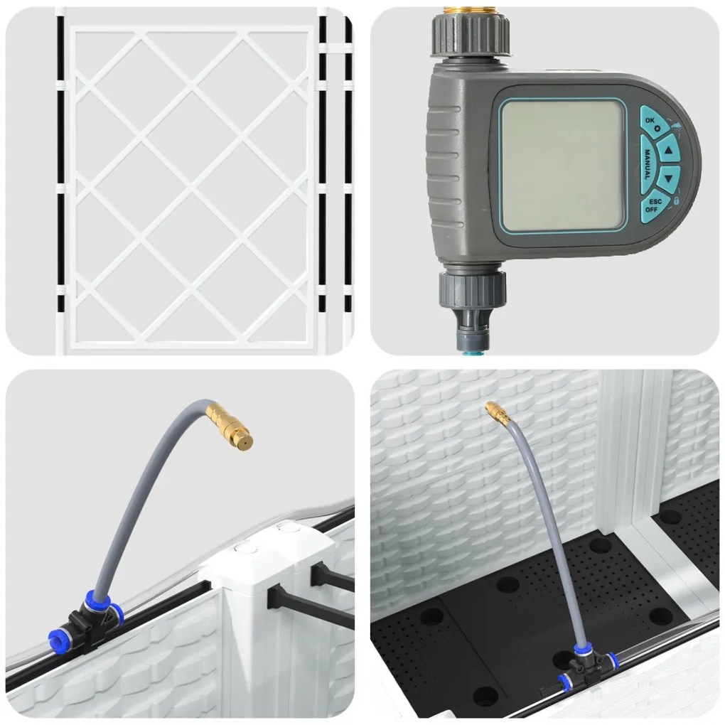 Kerti ültetők Fehér 120 x 40 x 142 cm Acél