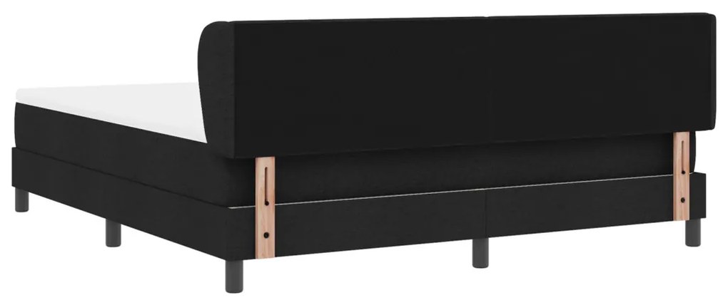 Boxspring Ágy Mattal Fekete 180x200 cm Szövet