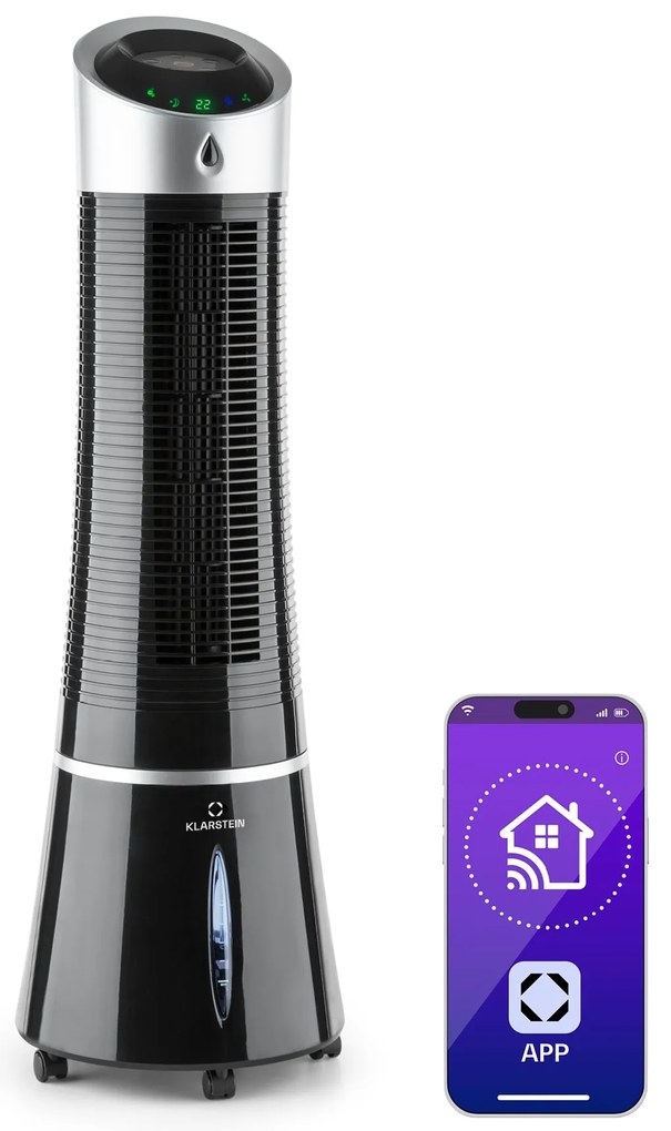 Klarstein Skyscraper Ice Smart, 4 az 1-ben, léghűtő és ventilátor, WiFi, 180m³/ó, távirányítóval