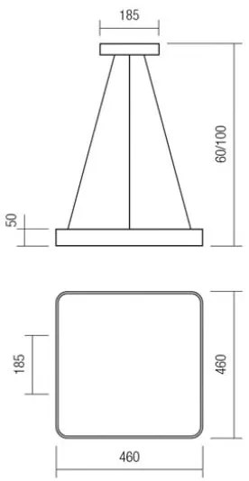 Redo 01-1124 – LED Csillár zsinóron SCREEN LED/48W/230V 3000K