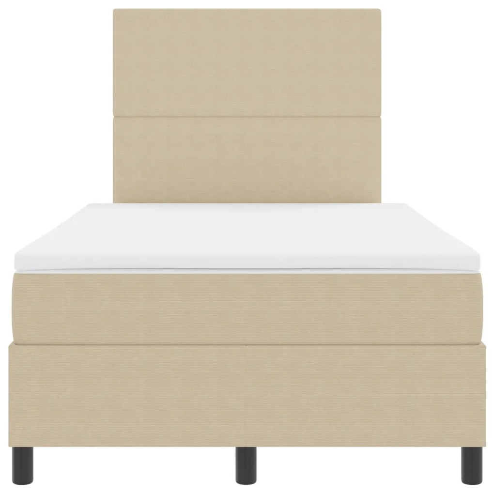 Box Spring Ágy Matraccal & LED Világítással Zöld Szürke 120x200 cm Bőranyag