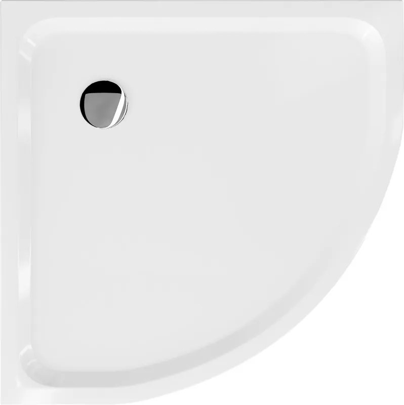 Mexen Flat félkör alakú slim zuhanytálca 70 x 70 cm, fehér, króm szifon - 41107070