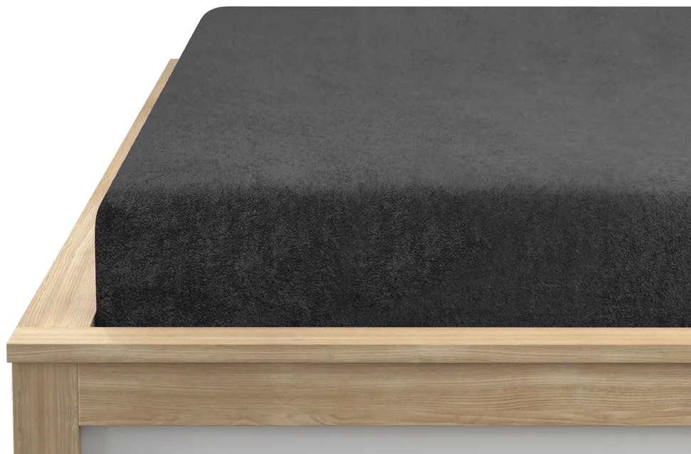 Frottír lepedő sötétszürke 120 x 200 cm