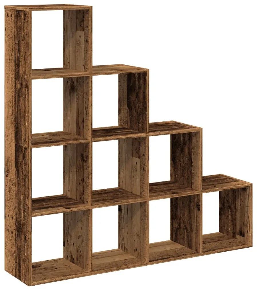 4 szintes antik színű elválasztó könyvespolc 131,5x29x131,5 cm