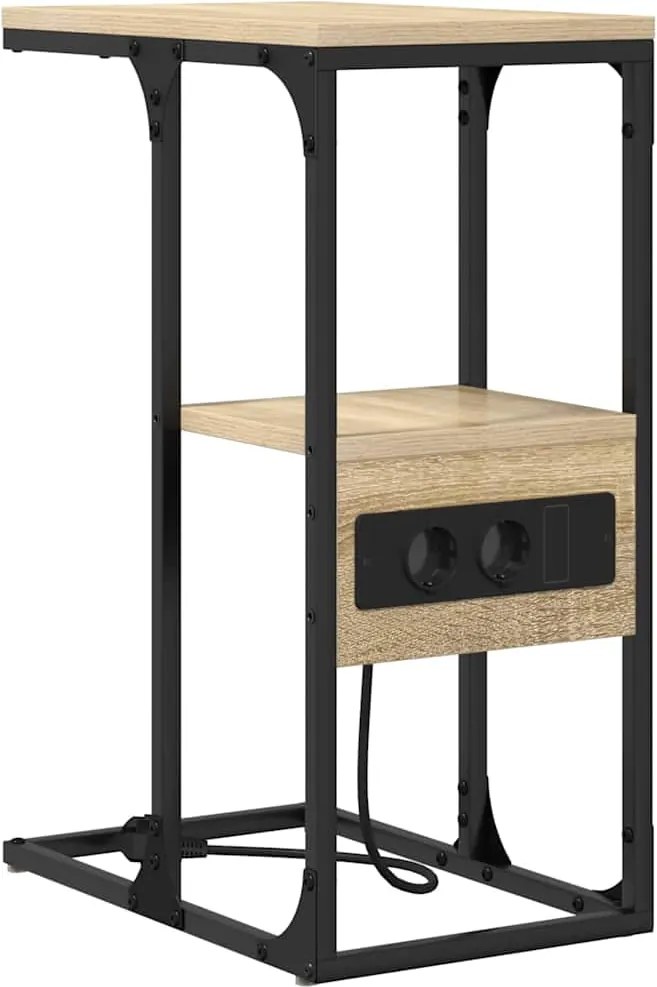 vidaXL Éjjeliszekrény fiókkal sonoma tölgy 41.5 x 26 x 60.5 cm Faanyag