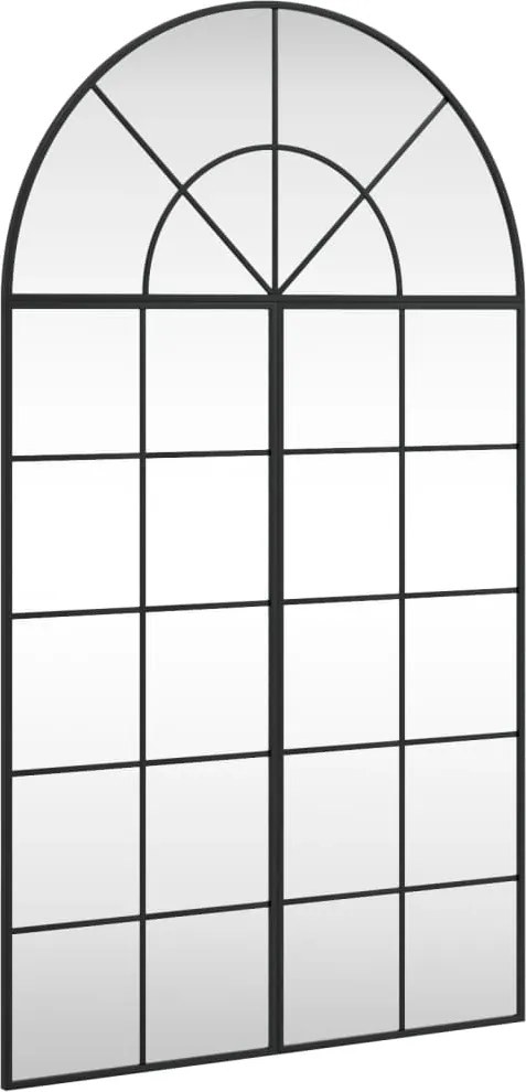vidaXL fekete ívelt vas fali tükör 80x140 cm