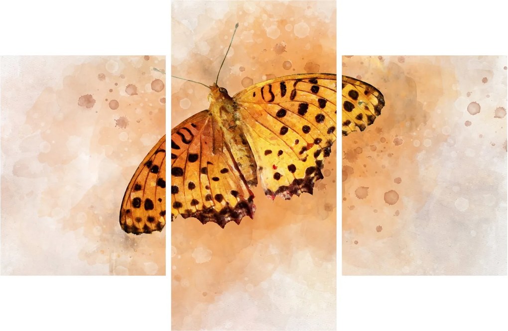 Kép - narancssárga pillangó, akvarell (90x60 cm)