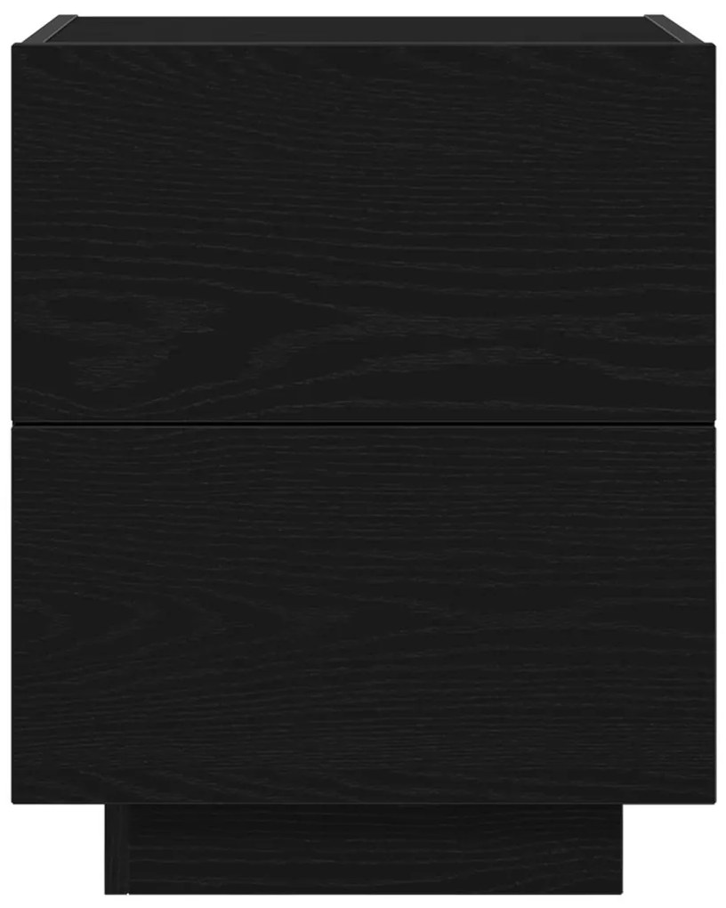 vidaXL Éjjeliszekrény fiókkal 2 pcs Fekete tölgy 45 x 40 x 55 cm