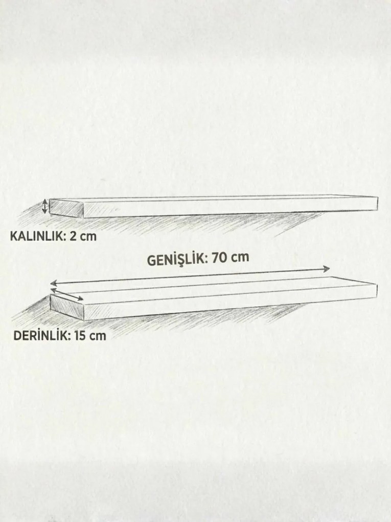 Fali polc, fehér, 70 cm