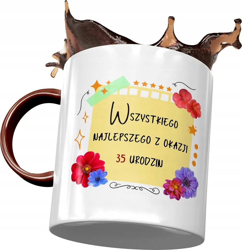Bordó Bögre Születésnapra 35 35-es 35-ös Ajándék Nyomtatott Fotóval