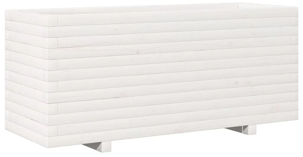 fehér tömör fenyőfa kerti virágtartó 110 x 40 x 49,5 cm