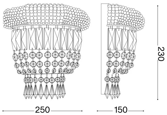 Ideal Lux - Fali kristály lámpa DUBAI 2xE14/28W/230V arany